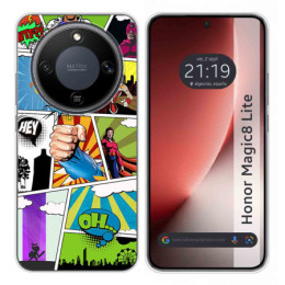 Funda Silicona para Huawei Honor Magic 8 Lite 5G diseño Comic Dibujos