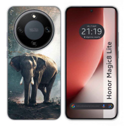 Funda Silicona para Huawei Honor Magic 8 Lite 5G diseño Elefante Dibujos