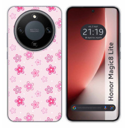 Funda Silicona para Huawei Honor Magic 8 Lite 5G diseño Flores Dibujos