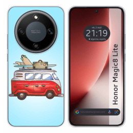 Funda Silicona para Huawei Honor Magic 8 Lite 5G diseño Furgoneta Dibujos