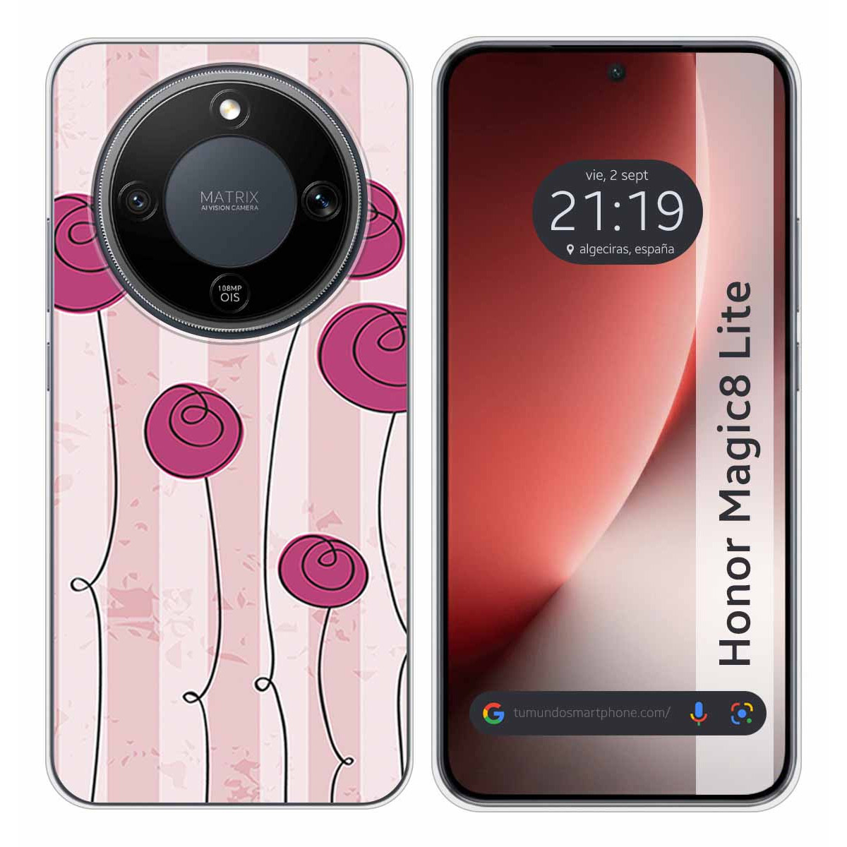 Funda Silicona para Huawei Honor Magic 8 Lite 5G diseño Flores Vintage Dibujos