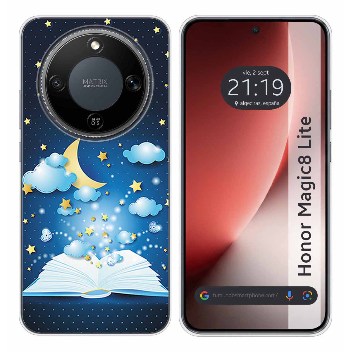Funda Silicona para Huawei Honor Magic 8 Lite 5G diseño Libro Cuentos Dibujos