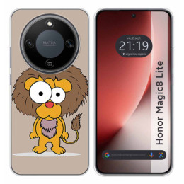 Funda Silicona para Huawei Honor Magic 8 Lite 5G diseño Leon Dibujos