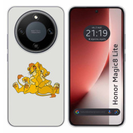 Funda Silicona para Huawei Honor Magic 8 Lite 5G diseño Leones Dibujos