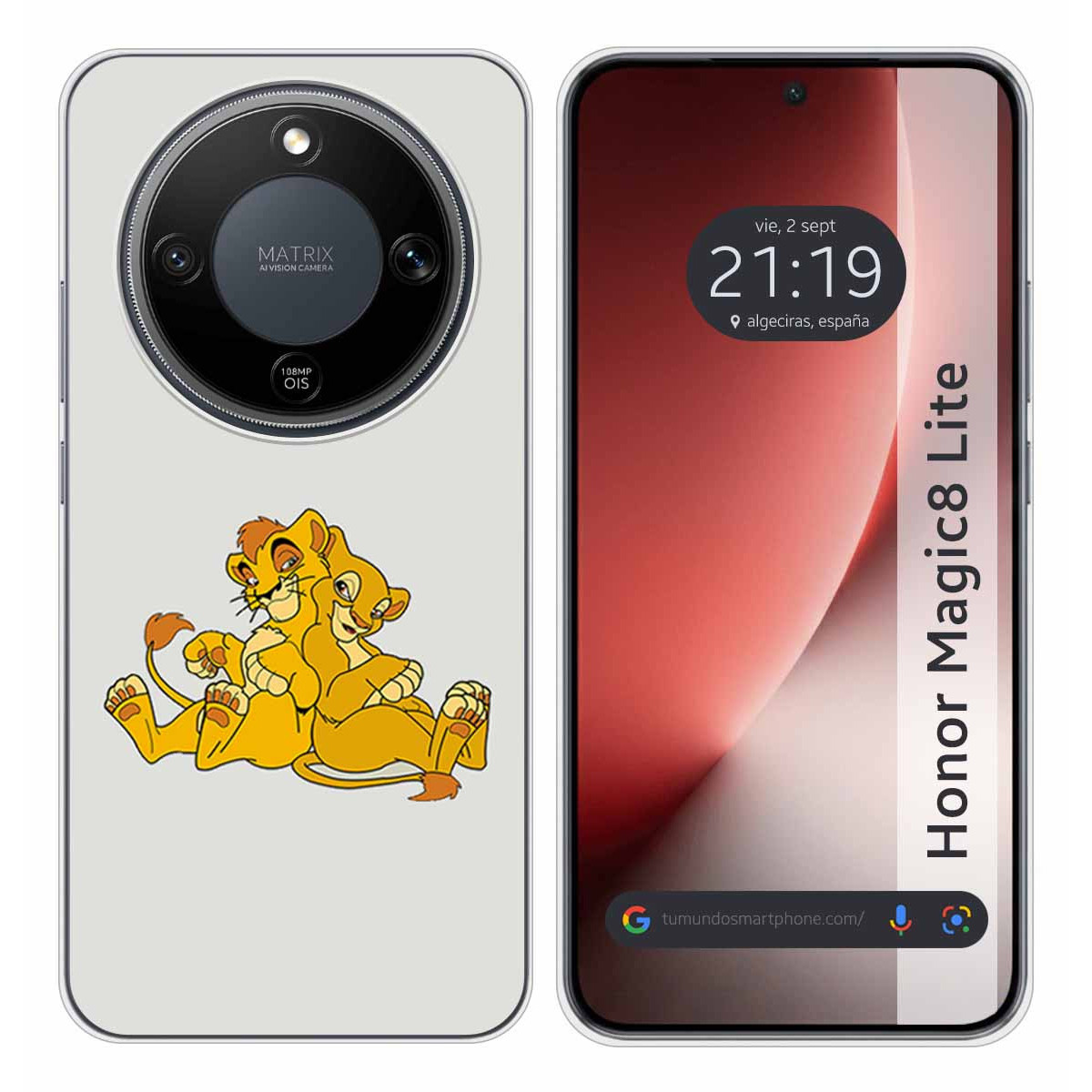 Funda Silicona para Huawei Honor Magic 8 Lite 5G diseño Leones Dibujos