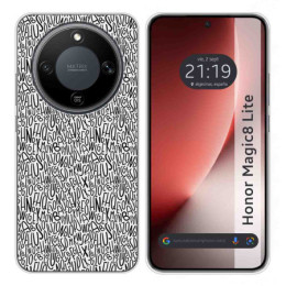 Funda Silicona para Huawei Honor Magic 8 Lite 5G diseño Letras Dibujos