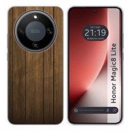 Funda Silicona para Huawei Honor Magic 8 Lite 5G diseño Madera Dibujos