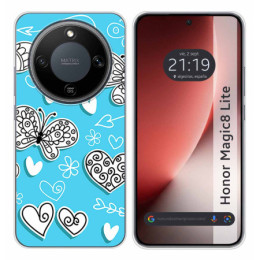 Funda Silicona para Huawei Honor Magic 8 Lite 5G diseño Mariposas Dibujos