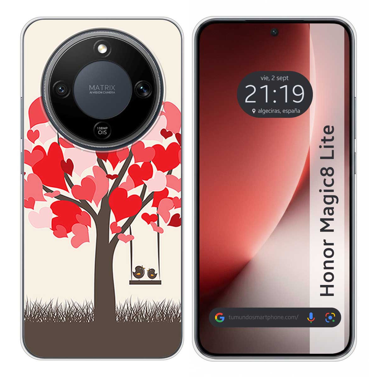 Funda Silicona para Huawei Honor Magic 8 Lite 5G diseño Pajaritos Dibujos