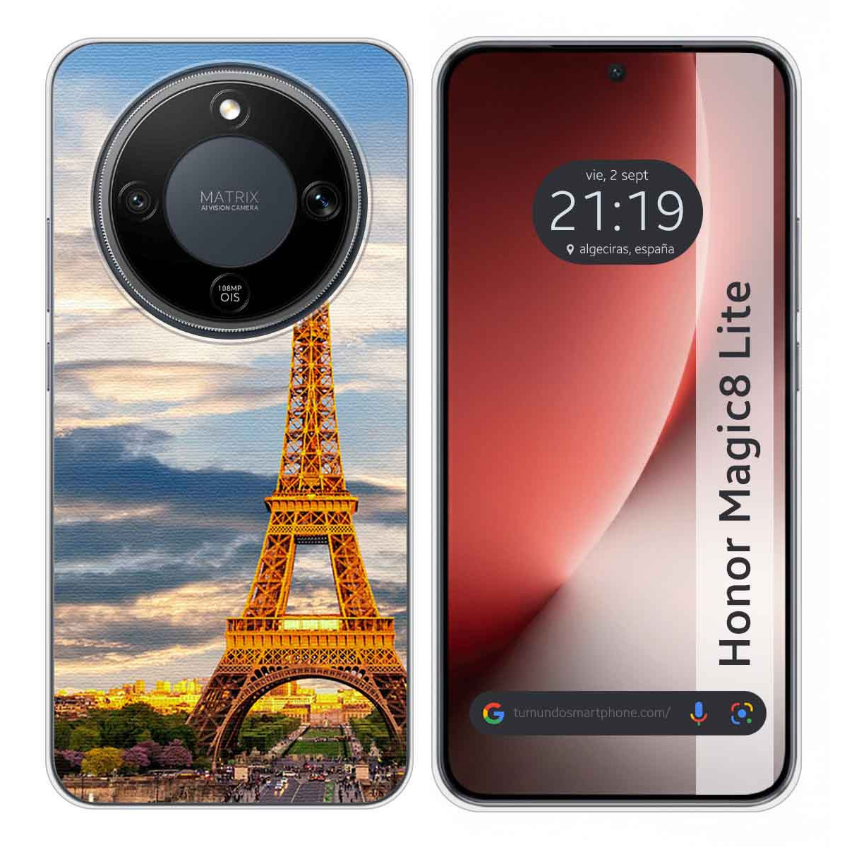 Funda Silicona para Huawei Honor Magic 8 Lite 5G diseño Paris Dibujos