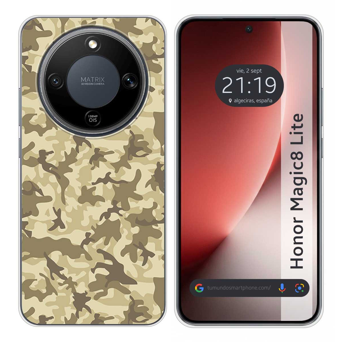 Funda Silicona para Huawei Honor Magic 8 Lite 5G diseño Sand Camuflaje Dibujos