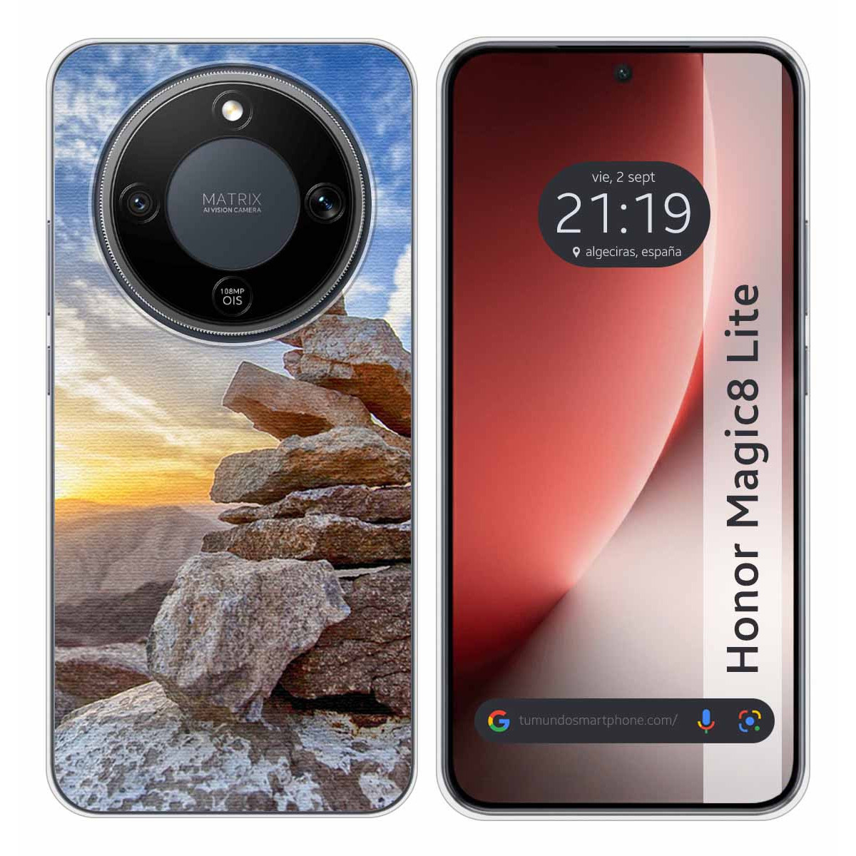 Funda Silicona para Huawei Honor Magic 8 Lite 5G diseño Sunset Dibujos