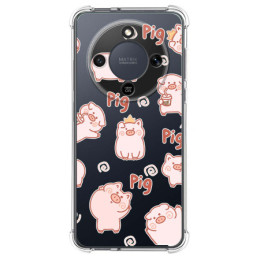 Funda Silicona Antigolpes para Huawei Honor Magic 8 Lite 5G diseño Cerdos Dibujos