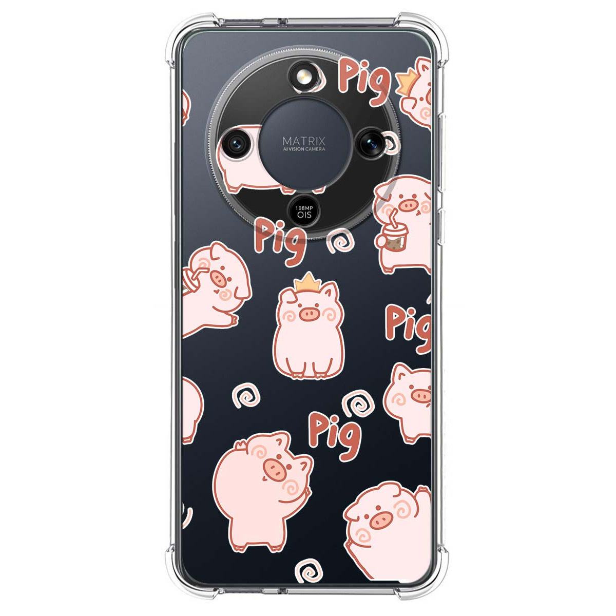 Funda Silicona Antigolpes para Huawei Honor Magic 8 Lite 5G diseño Cerdos Dibujos
