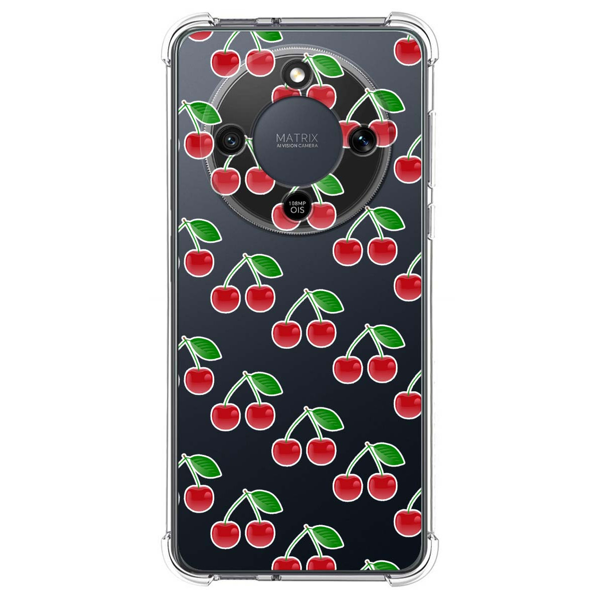 Funda Silicona Antigolpes para Huawei Honor Magic 8 Lite 5G diseño Cerezas Dibujos