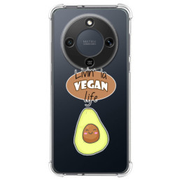 Funda Silicona Antigolpes para Huawei Honor Magic 8 Lite 5G diseño Vegan Life Dibujos