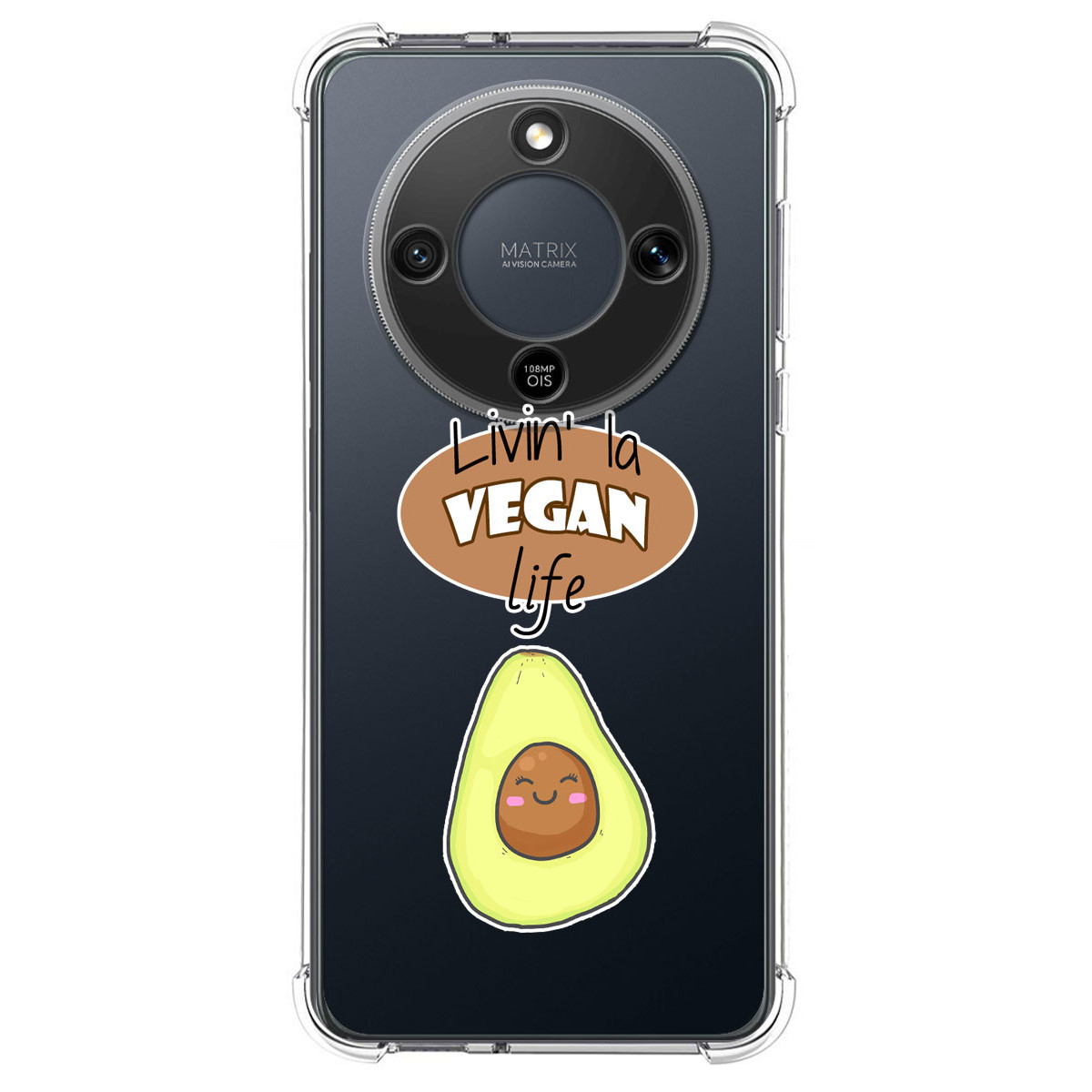 Funda Silicona Antigolpes para Huawei Honor Magic 8 Lite 5G diseño Vegan Life Dibujos