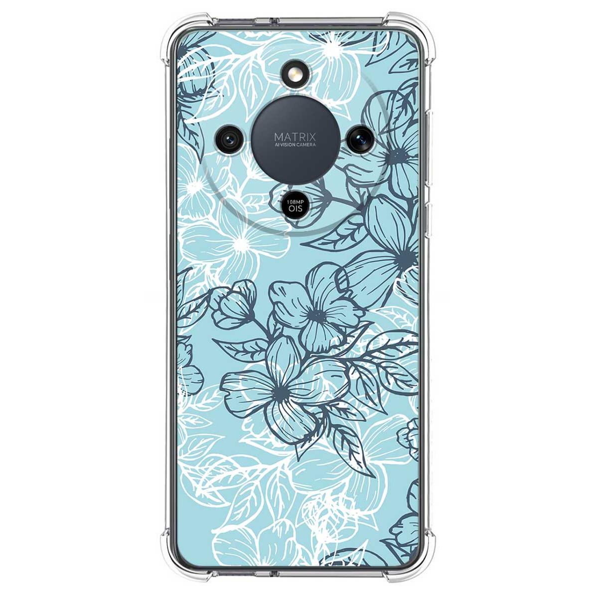 Funda Silicona Antigolpes para Huawei Honor Magic 8 Lite 5G diseño Flores 03 Dibujos