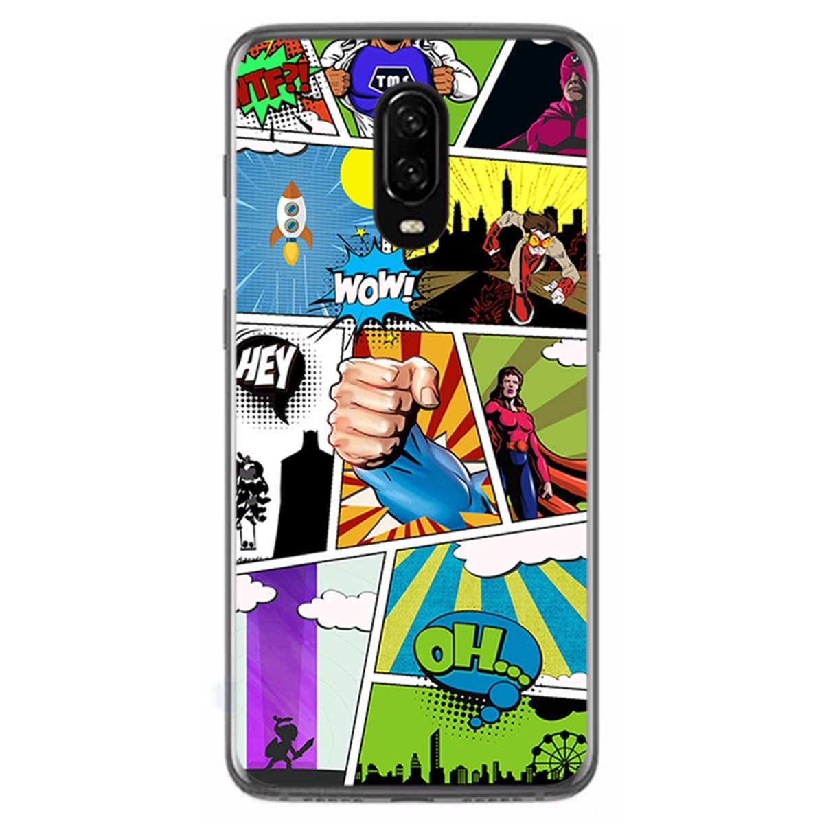 Funda Gel Tpu para Oneplus 6T Diseño Comic Dibujos
