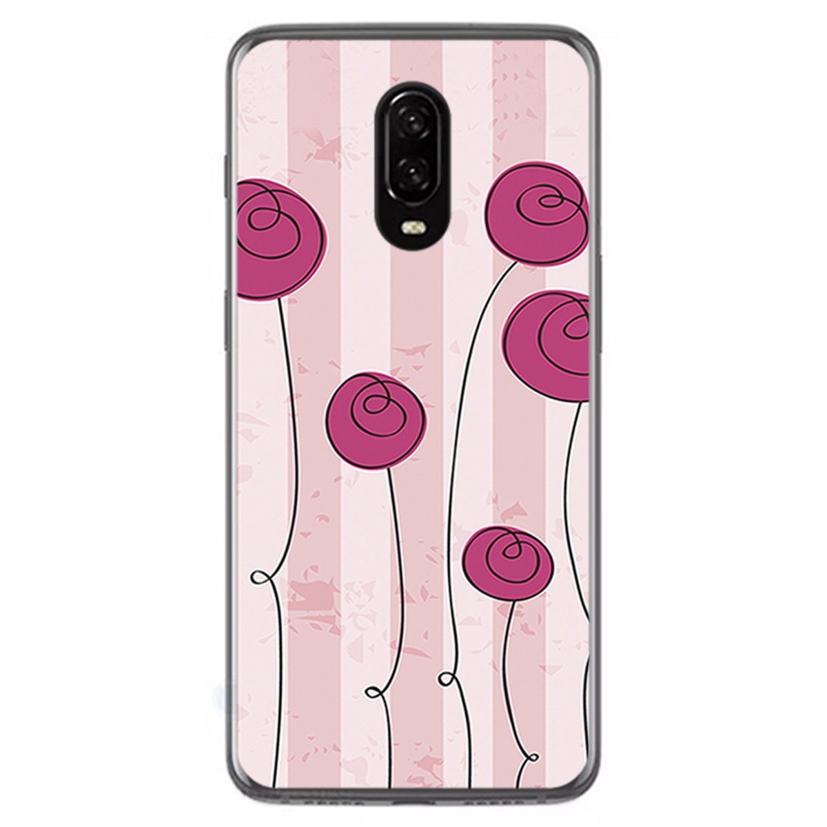 Funda Gel Tpu para Oneplus 6T Diseño Flores Vintage Dibujos