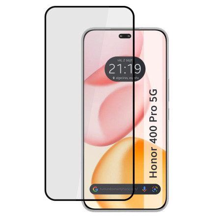 Protector Cristal Templado Curvo 5D Full Glue Negro para Huawei Honor 400 Pro 5G Vidrio