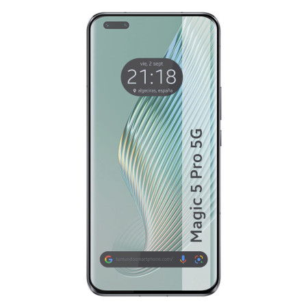 Protector Cristal Templado Curvo 5D Full Glue Negro para Huawei Honor Magic 5 Pro 5G Vidrio