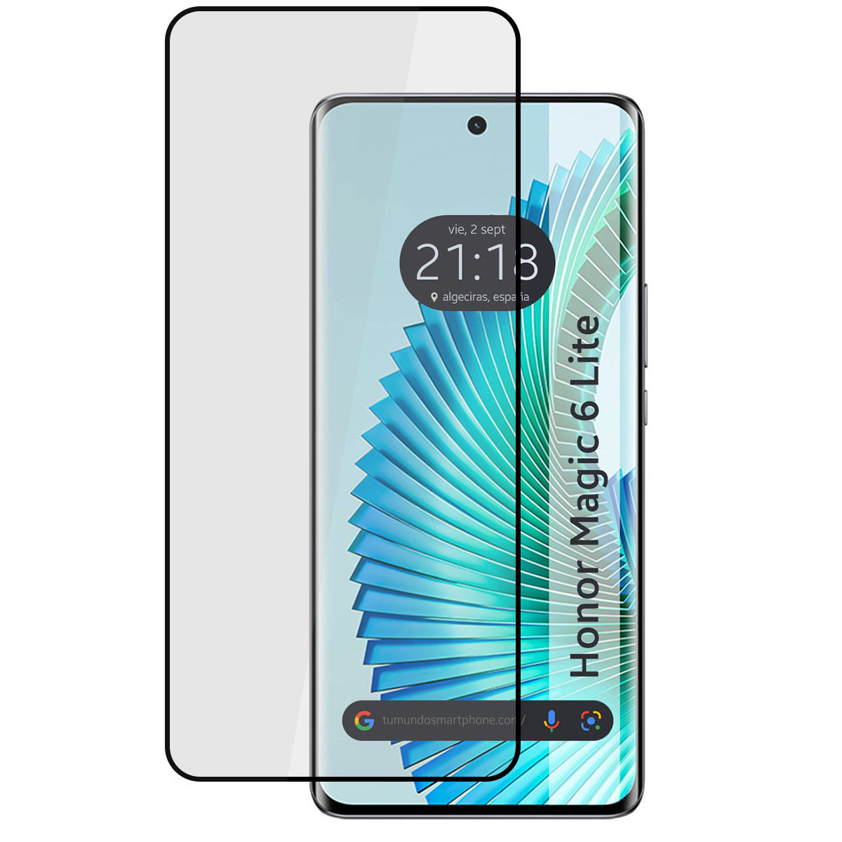 Protector Cristal Templado Curvo 5D Full Glue Negro para Huawei Honor Magic 6 Lite 5G Vidrio