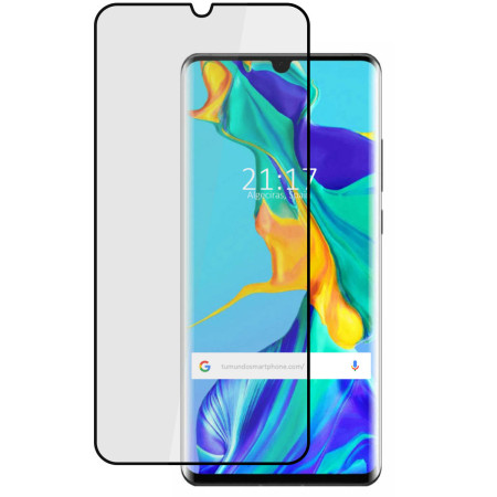 Protector Cristal Templado Curvo 5D Full Glue Negro para Huawei P30 Pro Vidrio