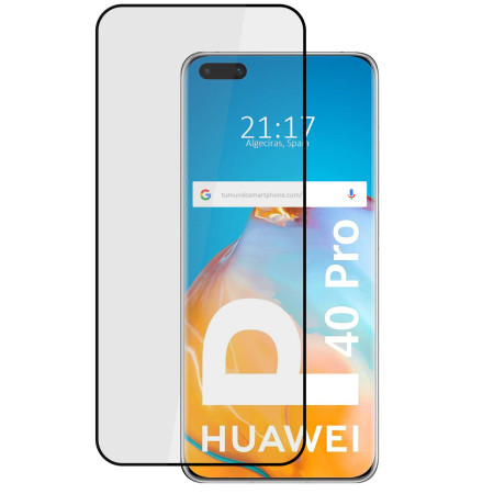Protector Cristal Templado Curvo 5D Full Glue Negro para Huawei P40 Pro Vidrio