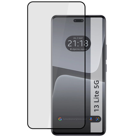 Protector Cristal Templado Curvo 5D Full Glue Negro para Xiaomi 13 Lite 5G Vidrio