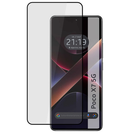 Protector Cristal Templado Curvo 5D Full Glue Negro para Xiaomi Poco X7 5G Vidrio