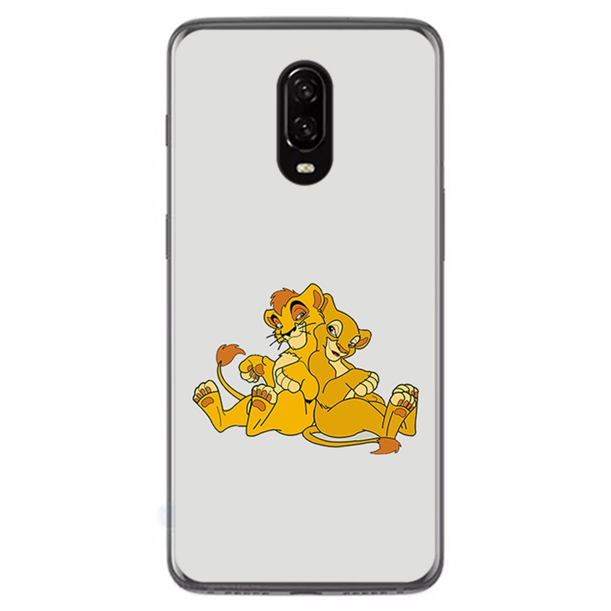 Funda Gel Tpu para Oneplus 6T Diseño Leones Dibujos