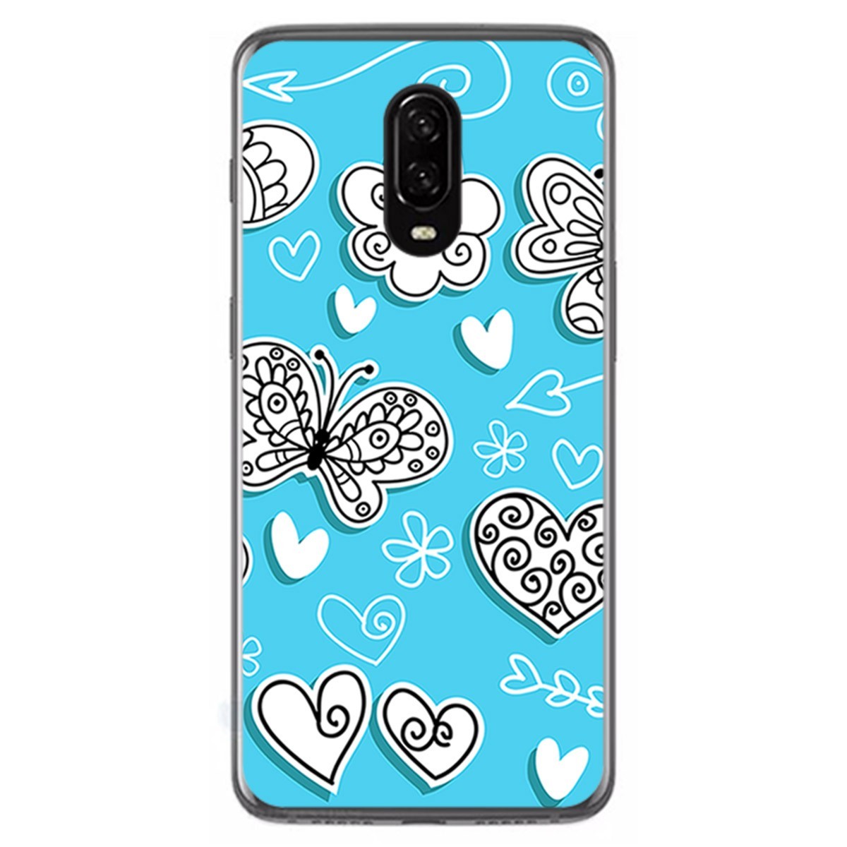 Funda Gel Tpu para Oneplus 6T Diseño Mariposas Dibujos