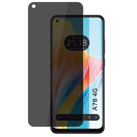Protector Cristal Templado Completo 5D Antiespías para Oppo A78 5G Vidrio