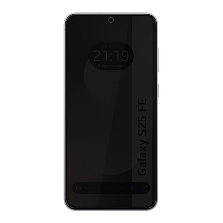 Protector Cristal Templado Completo 5D Antiespías para Samsung Galaxy S25 FE 5G Vidrio