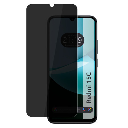 Protector Cristal Templado Completo 5D Antiespías para Xiaomi Redmi 15C 4G / 5G Vidrio