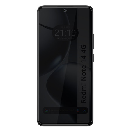 Protector Cristal Templado Completo 5D Antiespías para Xiaomi Redmi Note 14 4G Vidrio