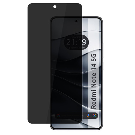 Protector Cristal Templado Completo 5D Antiespías para Xiaomi Redmi Note 14 5G Vidrio