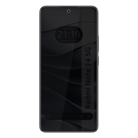 Protector Cristal Templado Completo 5D Antiespías para Xiaomi Redmi Note 14 5G Vidrio