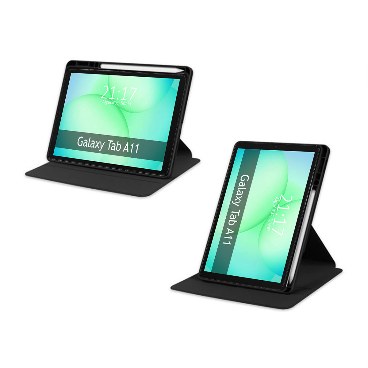 Funda Smart Cover Giratoria para Samsung Galaxy Tab A11 8.7 color Negra