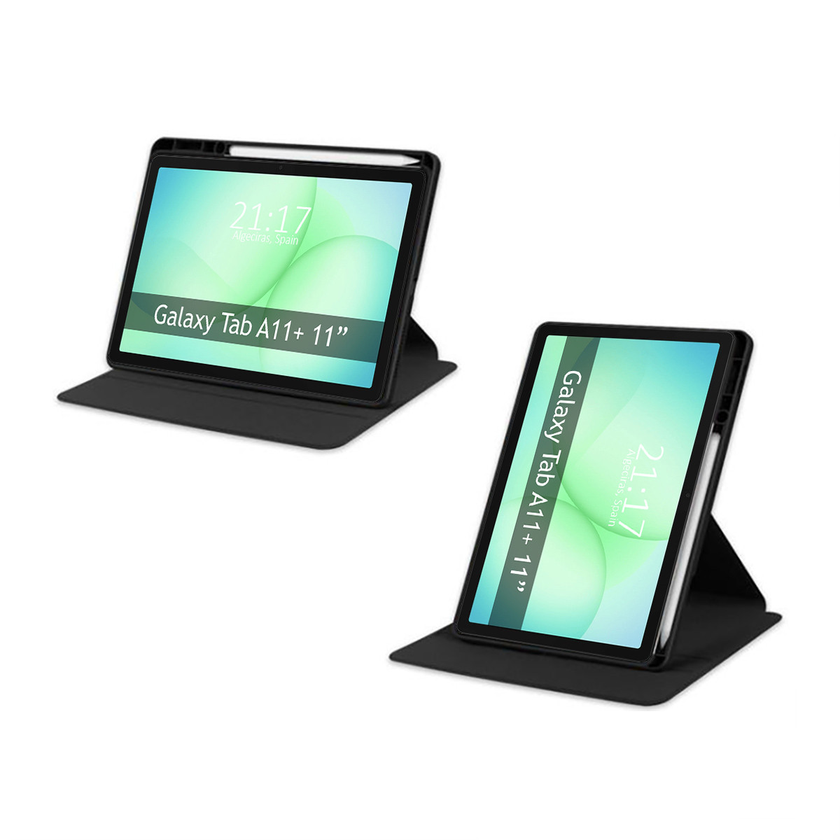 Funda Smart Cover Giratoria para Samsung Galaxy Tab A11+ Plus color Negra