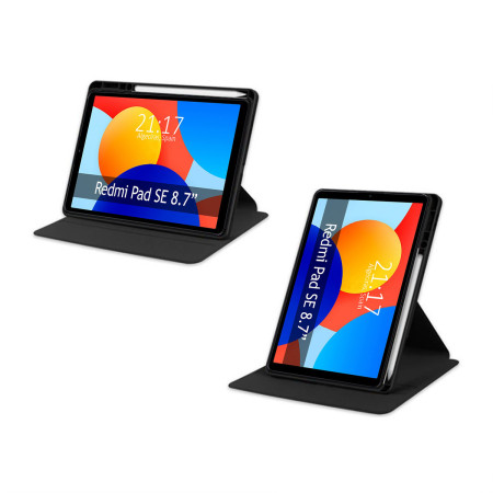 Funda Smart Cover Giratoria para Xiaomi Redmi Pad SE 8.7 color Negra