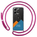 Personaliza tu Funda Colgante Transparente para Huawei Honor X5c Plus con Cordon Rosa Fucsia Dibujo Personalizada