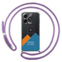 Personaliza tu Funda Colgante Transparente para Huawei Honor X5c Plus con Cordon Morado Dibujo Personalizada
