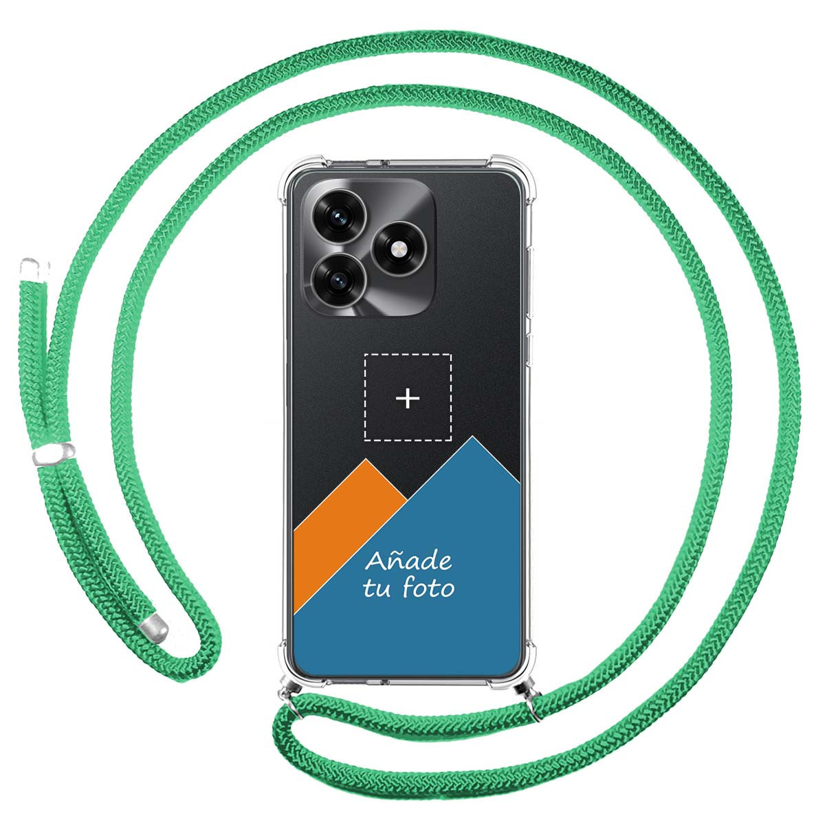 Personaliza tu Funda Colgante Transparente para Huawei Honor X5c Plus con Cordon Verde Agua Dibujo Personalizada