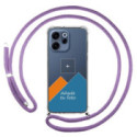 Personaliza tu Funda Colgante Transparente para Oppo Reno 15 FS / 15FS 5G con Cordon Morado Dibujo Personalizada