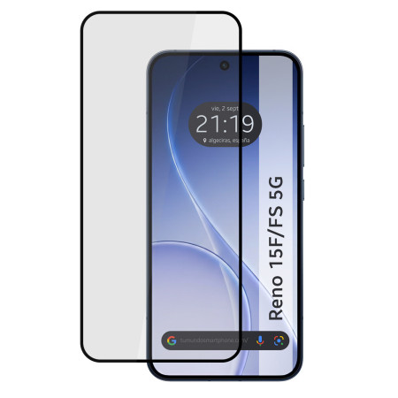 Protector Cristal Templado Completo 5D Full Glue Negro para Oppo Reno 15 FS / 15FS 5G Vidrio