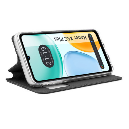 Funda Libro Soporte con Ventana para Huawei Honor X5c Plus color Negra