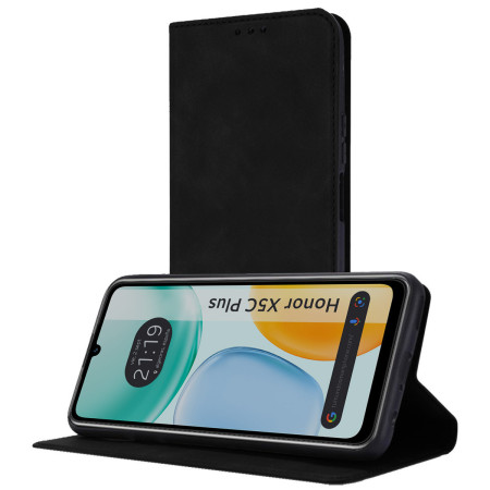 Funda Libro de Polipiel con tarjetero para Huawei Honor X5c Plus color Negra