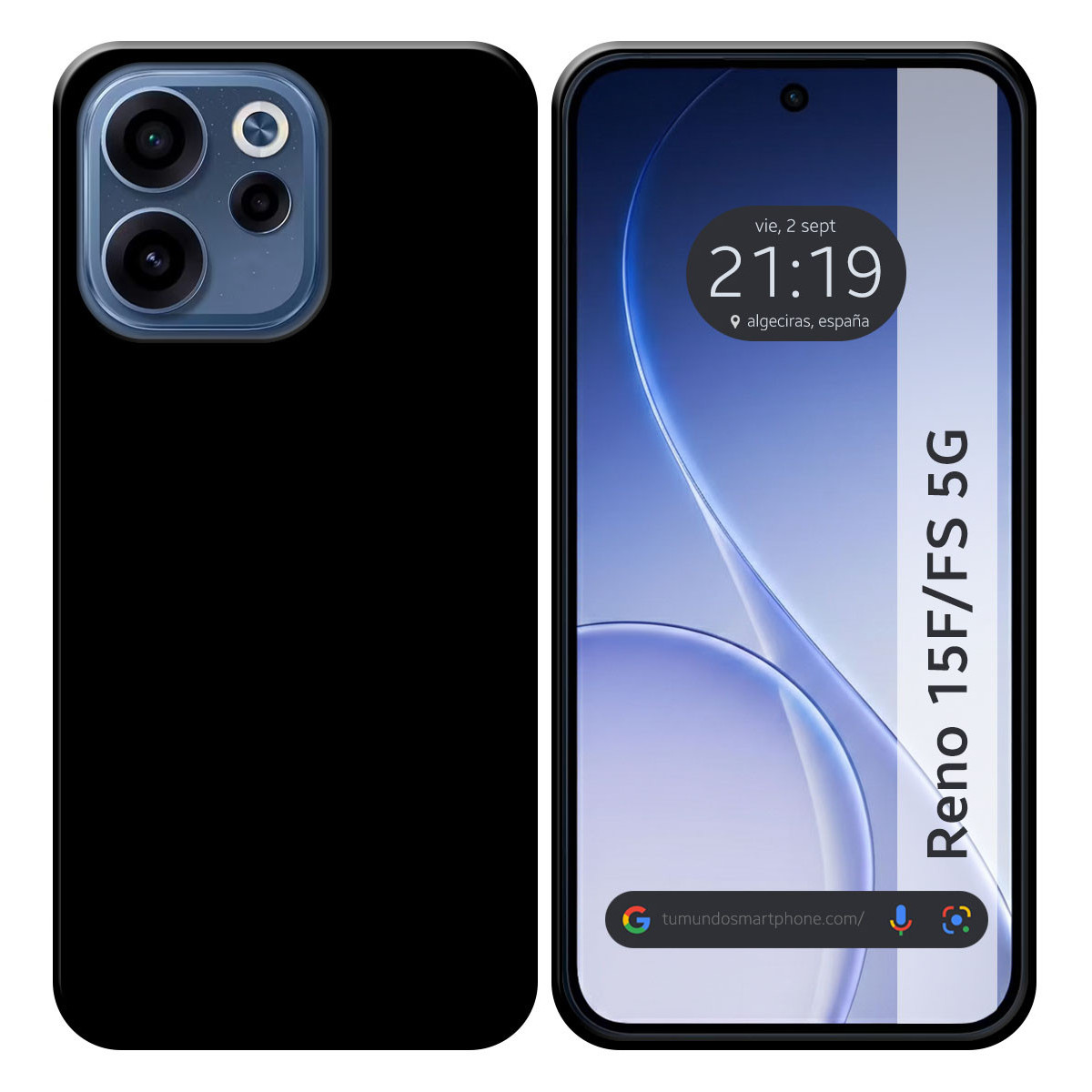 Funda Silicona Gel TPU Negra para Oppo Reno 15...